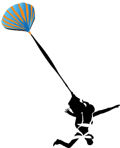 PARACHUTIST JUMPING OUT OF PLANE